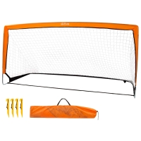 Portería de Fútbol Plegable Aktive Sports, 200x100x100 Cm, Negro y Naranja