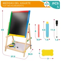Pizarra Doble de Madera WOOMAX, Caballete 40x36,5x68 Cm, Multicolor(m-5)