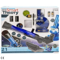 Set Telescopio y Microscopio Educativo STEAM, 3 Aumentos, Luz, 44x8x39 Cm, Multicolor(m-4)
