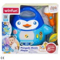 Karaoke Pingüino Interactivo con Micrófono y Luces, 27x11x23 Cm, Multicolor(m-4)