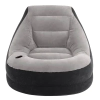 Sillón Hinchable con Reposapiés, 99x130x76 Cm, Gris(m-3)