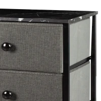 Cómoda 8 Cajones Efecto Mármol, 80x30x81 Cm, Negro(m-5)
