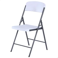 Silla Plegable Ultrarresistente con Protección UV 48x50,5x84,5 Cm, Blanca(m-1)