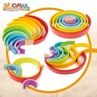 Arcoíris de Madera WOOMAX XL 11 Piezas Educativo, 36,5x6x18,5 Cm, Multicolor(m-3)
