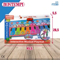 Alfombra Piano Infantil Interactiva 10 Teclas, 129,5x55x0,5 Cm, Multicolor(m-7)