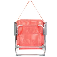 Silla Plegable Baja Aluminio y Textileno, 44x40x72 Cm, Coral(m-3)