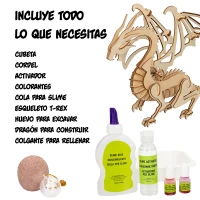 Juego Científico Lisciani Dragones y Dinosaurios Kit Slime y Maquetas, 39x6,5x29 Cm, Multicolor(m-7)
