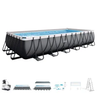 Piscina Desmontable Ultra XTR Frame INTEX Pack Deluxe, 732x366x132 Cm, Gris Oscuro(m-1)