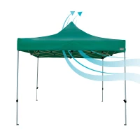Cenador Plegable Ajustable en Altura, 300x300x220/320 Cm, Verde(m-6)