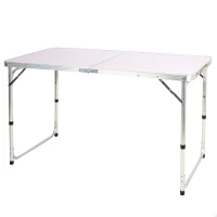 Mesa Plegable Camping Aktive, Ajustable 60-70 Cm, 62x8x63 Cm, Plateado(m-1)