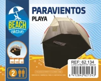 Tienda Paravientos Playa Impermeable para 2 Personas, 200x100x90 Cm, Gris(m-8)