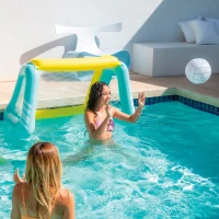 Portería Hinchable INTEX con Balón y Bolsa Estabilizadora, 140x89x81 Cm, Blanco(m-7)