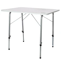 Mesa Plegable Camping Altura Regulable, 80x60x50/69 Cm, Malva(m-1)