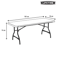 Mesa Rectangular Patas Abatibles, 182x76x74 Cm, Blanco Efecto Granito(m-8)