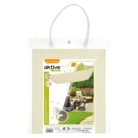 Toldo Vela Rectangular Aktive Garden Poliéster 160 G/m² Esquinas Reforzadas, 300x400 Cm, Crema(m-4)