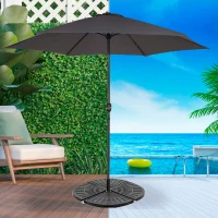 Base Rellenable para Sombrilla 4 Piezas, 48x48x7,5 Cm, Negro(m-2)