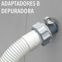 Boquillas Adaptadoras Tipo Intex Pack de 2 Compatibles 38/32 Mm, 15,5x6x20 Cm, Blanco(m-2)