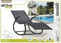 Tumbona Mecedora Aktive Garden con Cojín y Estructura de Acero, 172x53x75 Cm, Antracita(m-8)