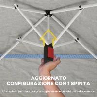 Outsunny Gazebo Pop Up Pieghevole 3.5x3.5 m con Doppio Tetto e Borsa, in Metallo e Tessuto Oxford, Grigio Scuro(m-6)