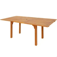 Mesa de Jardín Extensible Acacia 150/175/200x100x74 Cm, Madera Natural(m-1)
