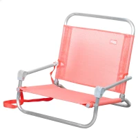 Silla Plegable de Playa de Aluminio y Textileno, 54x8x52 Cm, Coral(m-1)