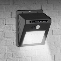 Aplique Solar LED Aktive 20 LED con Sensor de Movimiento, 13x6x20 Cm, Negro(m-7)