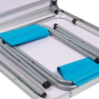 Mesa Plegable Regulable en Altura con 4 Taburetes, 120x60x60/70 Cm, Malva(m-7)