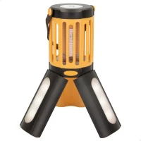 Lámpara Antimosquitos LED 2 en 1 Portátil 18 LED 45 Lúmenes 8x8x23 Cm, Amarillo y Negro(m-1)