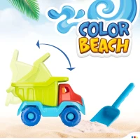 Set de Playa Camión Articulado con Cubo, 30x16x20 Cm, Multicolor(m-4)