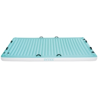 Manta Flotante Hinchable 4 Plazas 183x310x18 Cm, Azul y Blanco
