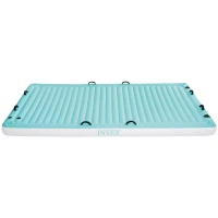 Manta Flotante Hinchable 4 Plazas 183x310x18 Cm, Azul y Blanco(m-1)