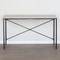 Escritorio Industrial Madera y Acero con Refuerzos en X, 120x60x71 Cm, Negro(m-7)