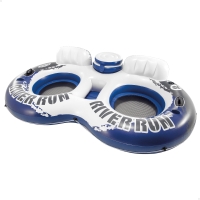 Rueda Hinchable Doble Intex con Nevera y 2 Asientos, 243x157 Cm, Azul