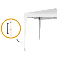 Cenador Plegable con Altura Ajustable, 300x300x240/250 Cm, Blanco(m-6)