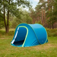 Tienda Pop-Up Aktive 2 Personas Doble Techo y Mosquiteras, 71x3x74 Cm, Azul(m-3)
