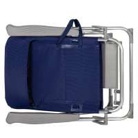 Silla de Playa Plegado Slim con Mesa Extraíble y Cojín, 47x57x89 Cm, Azul Marino(m-9)