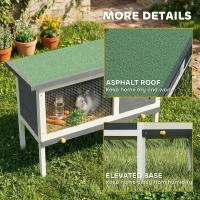 PawHut Wooden Rabbit Hutch, Guinea Pig Hutch with Asphalt Roof, Outdoor Elevated Bunny House for Rabbits, Chinchillas(m-7)