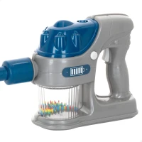 Aspiradora Infantil 2 en 1 Inalámbrica con Sonidos Realistas, 22x8,5x62 Cm, Gris y Azul(m-3)