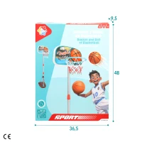 Canasta de Baloncesto Infantil Portátil Ajustable, 46,5x40x165 Cm, Negro(m-7)