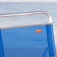 Silla de Playa Plegable Fija Alta Aktive Beach, 48x50x88 Cm, Azul(m-7)