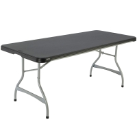 Mesa Rectangular Plegable Lifetime Patas Abatibles, 182x76x73,5 Cm, Negro