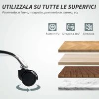 HOMCOM Sedia da Ufficio Reclinabile a 155° con Poggiapiedi, Doppia Imbottitura e Rivestimento in Finta Pelle, Nero(m-7)