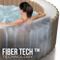 Spa Hinchable INTEX PureSpa Bubble Massage 4 Plazas, Ø216x71 Cm, Crema(m-7)