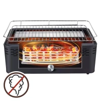 Barbacoa Sobremesa Sin Humo, 45x28x19 Cm, Negra(m-3)
