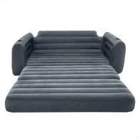 Sofá Cama Hinchable Convertible 2 en 1, 203x231x66 Cm, Gris Carbón(m-6)