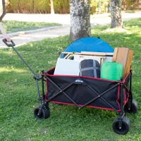 Carro Playa Aktive Plegable 2 en 1 con Mesa Desmontable, 35x27x75,5 Cm, Azul(m-8)