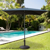 Parasol Rectangular con Mástil de Aluminio y Manivela, 200x300x245 Cm, Antracita(m-2)