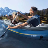 Kayak Hinchable 2 Plazas con Remos y Hinchador 89x307x53 Cm, Azul y Gris(m-2)