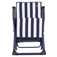 Silla Tumbona Plegable Aktive Garden Multiposición, 147x48x70 Cm, Azul y Blanco(m-7)