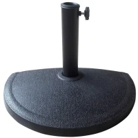 Soporte Parasol Semicircular Poliresina Apto 38/48 Mm, 50x50x32 Cm, Negro(m-1)